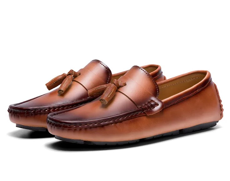 Lightweight Tassel Leather Loafers