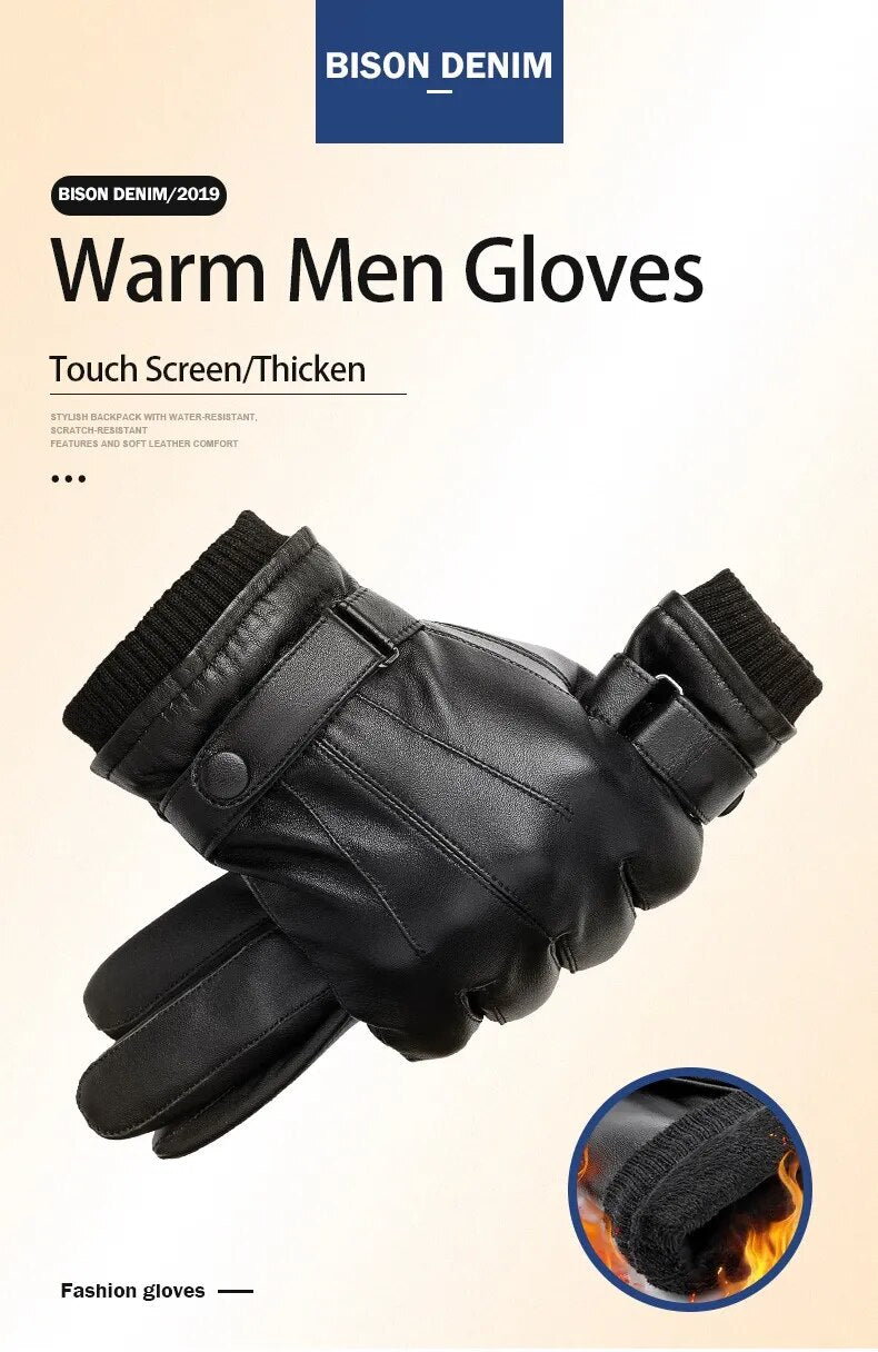 Sheepskin Leather Touchscreen Gloves