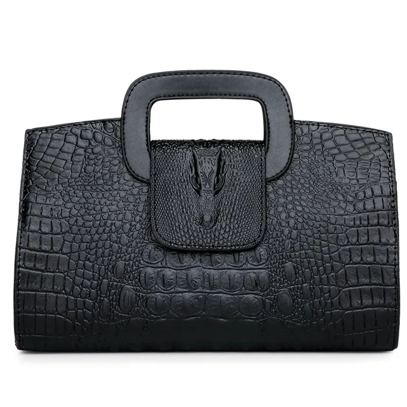 PU Leather Crocodile Pattern Magnetic Bag
