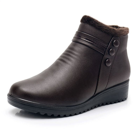 Winter Autumn Leather Ankle Warm Boots