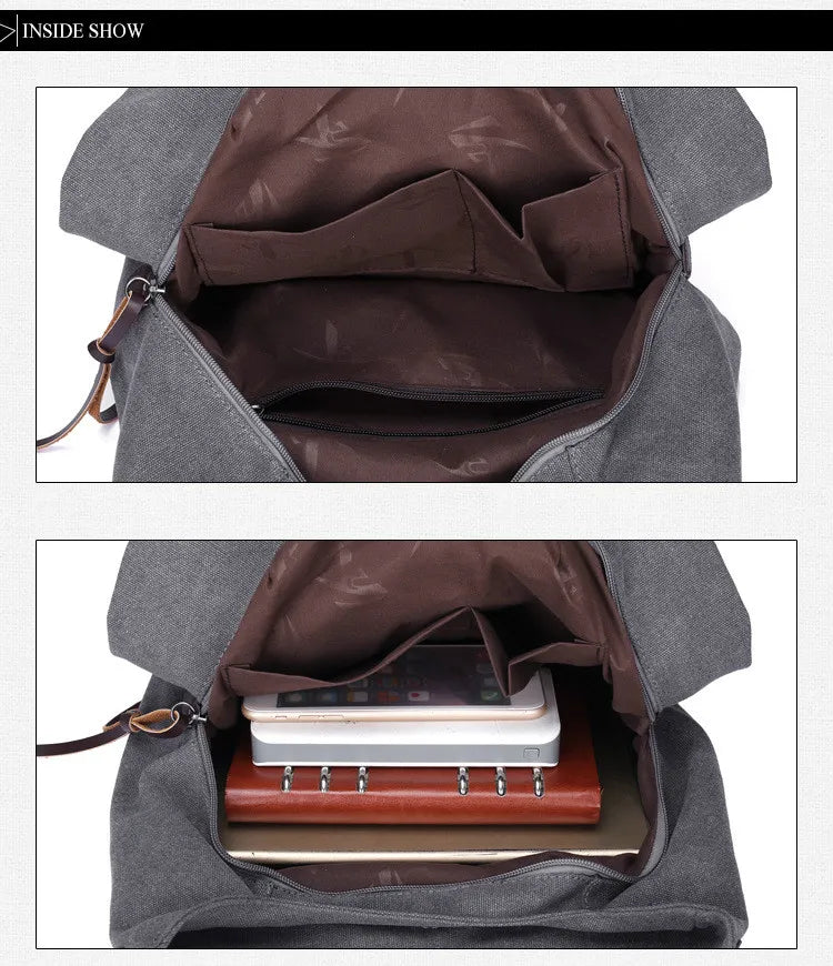 Canvas Multi-layer Shoulder Bag