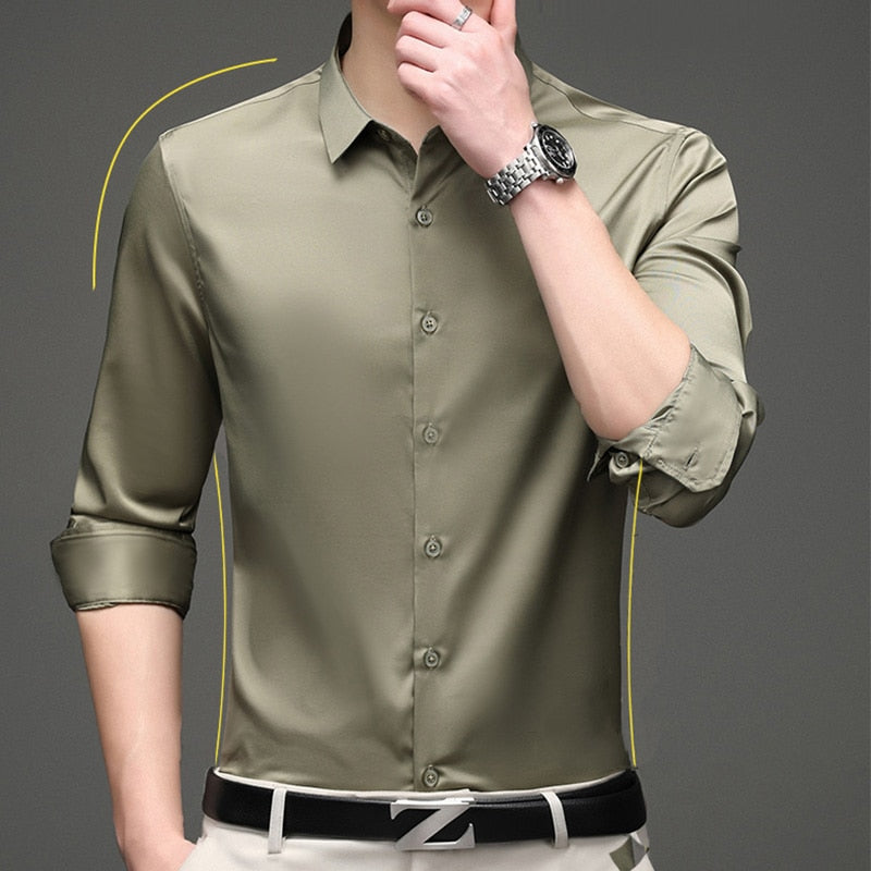 Mint Green Wrinkleless Extensible Shirt