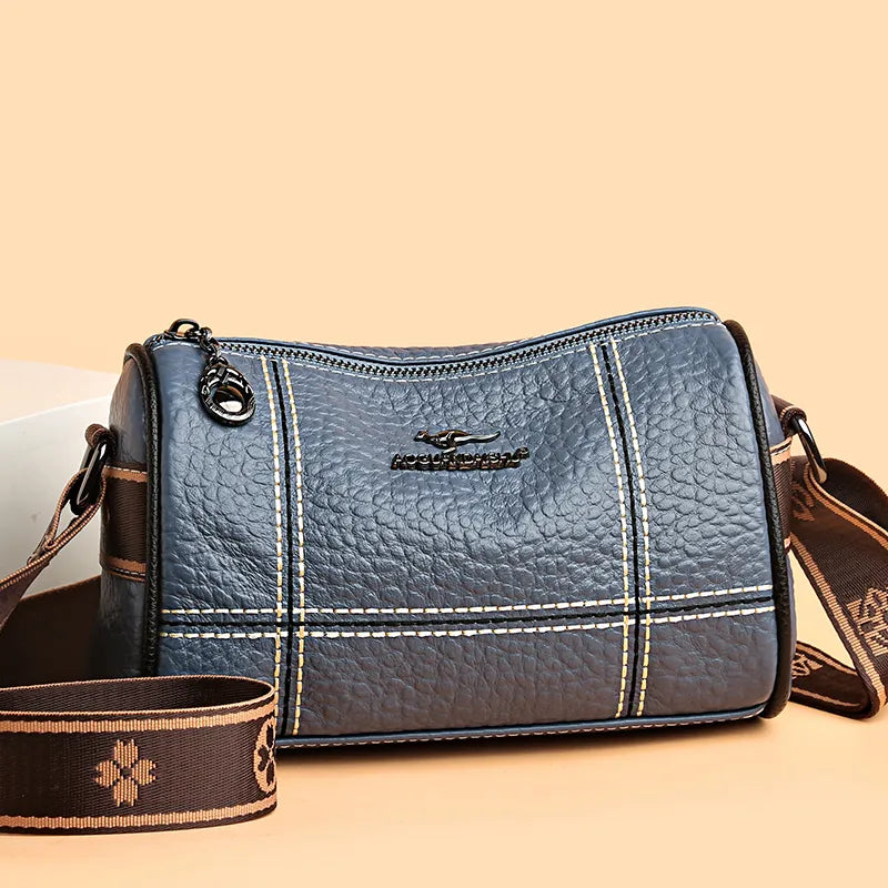 Sky Blue Sequin Leather Shoulder Handbags