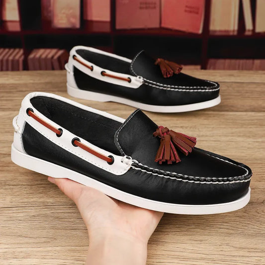 Lightweight Leather Tassel Loafers