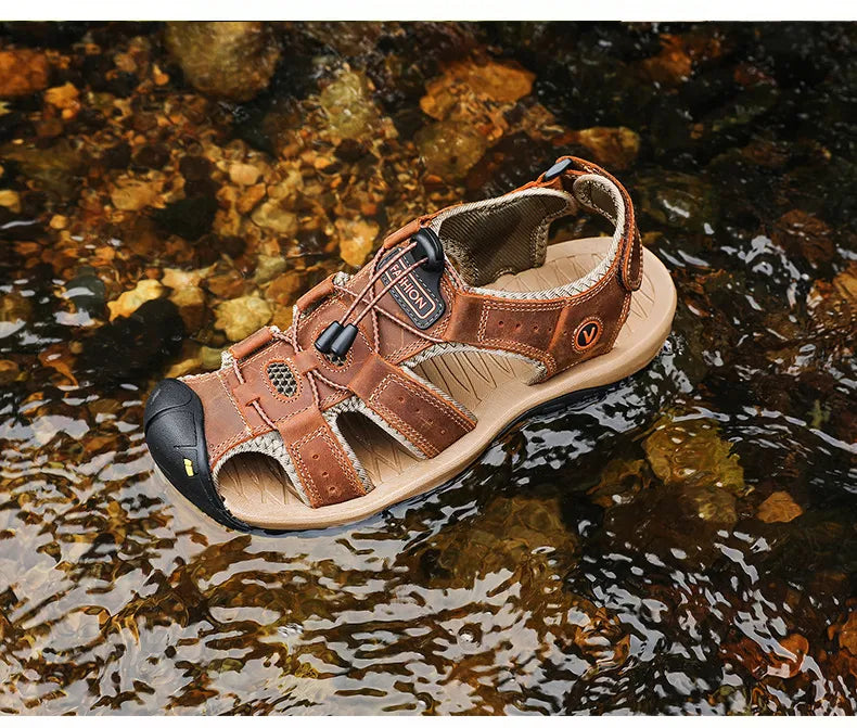 Active Shallow Leather Sandals