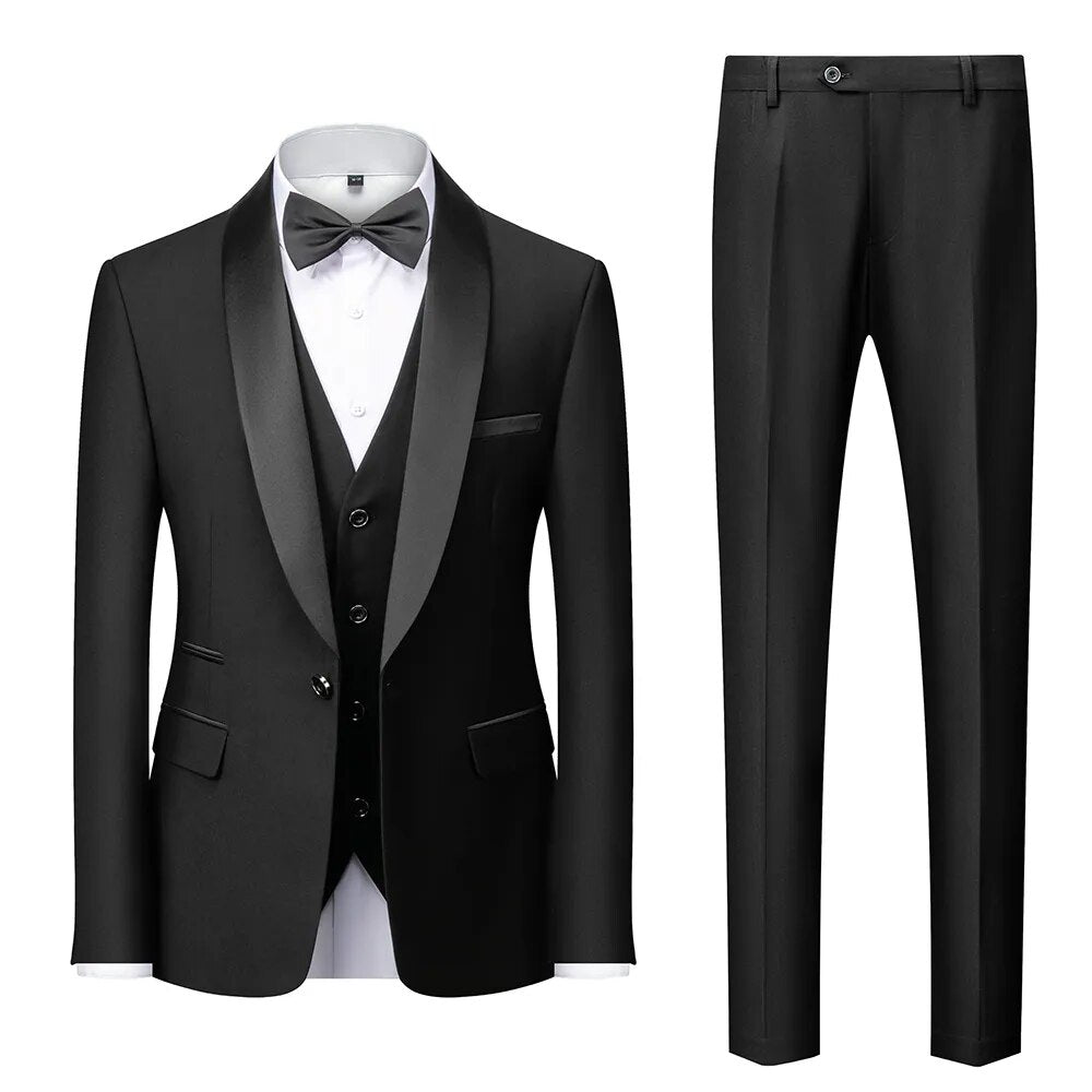 2-Piece Black Slim Fit Tuxedo Set