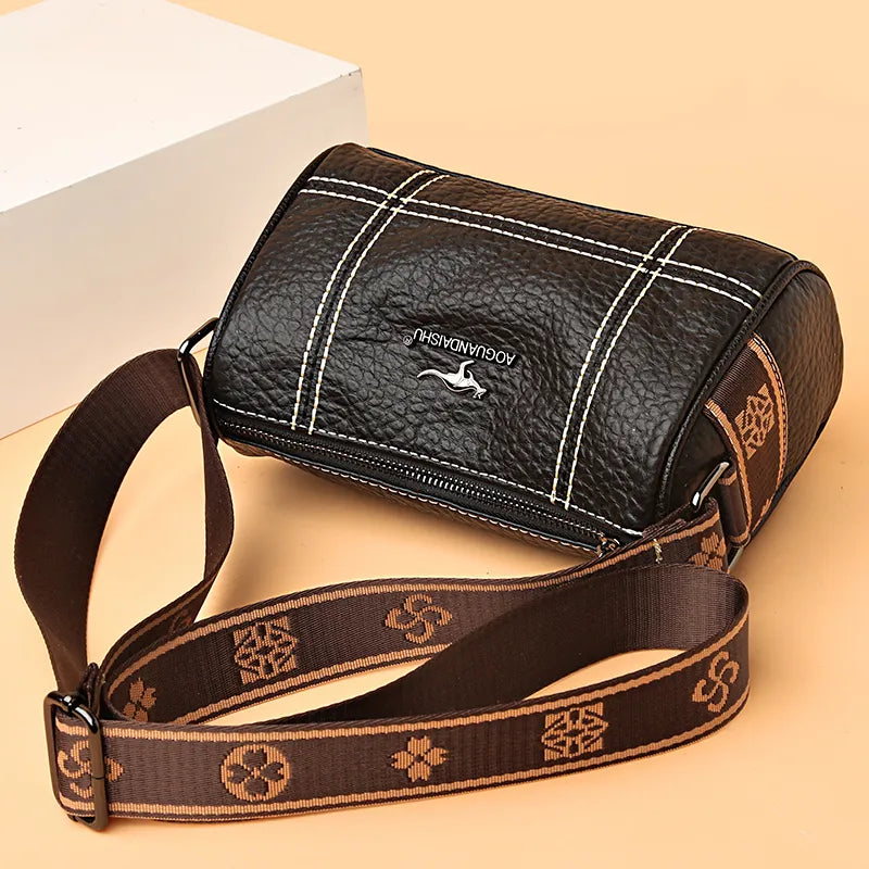 Black Sequin Leather Shoulder Handbags