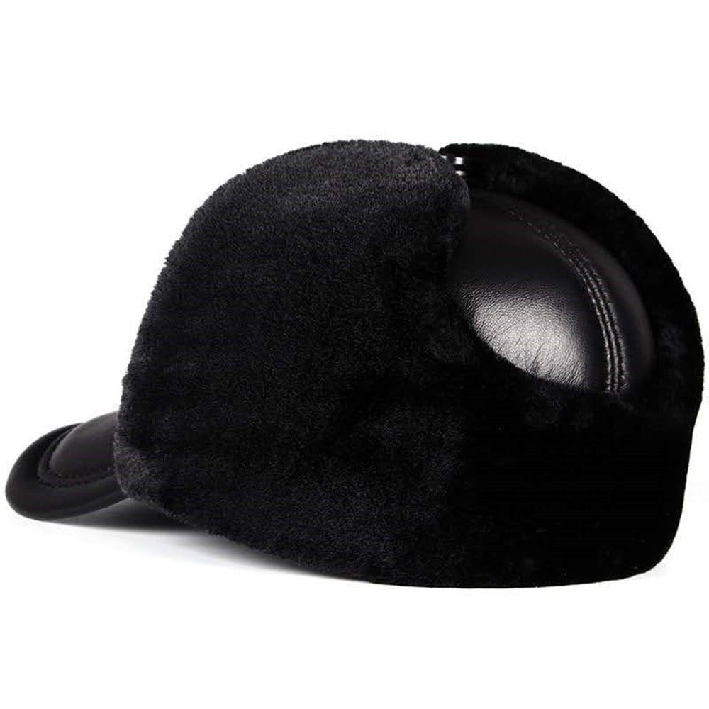 Sheepskin Leather Winter Bomber Hat