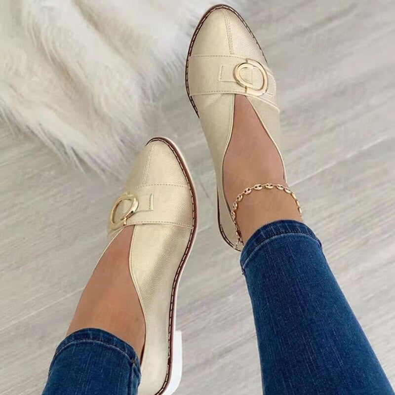 Beige Shallow Loafers