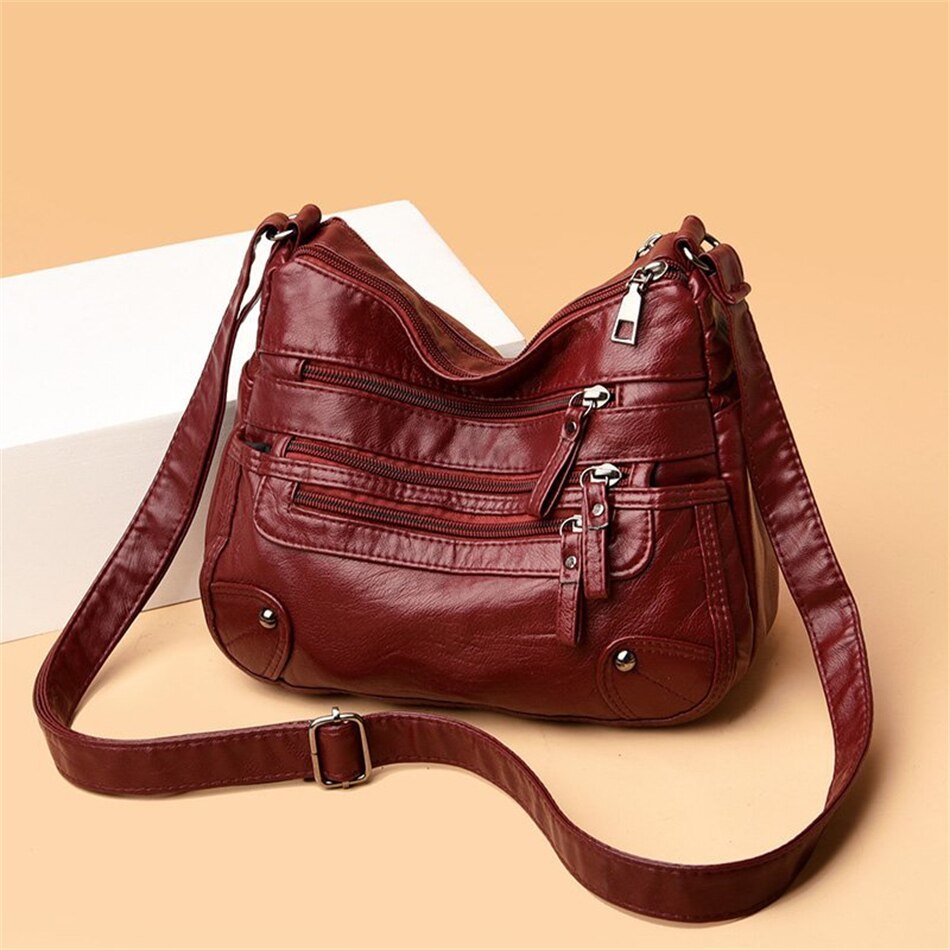 Burgundy MultiLayer Pocket Bag
