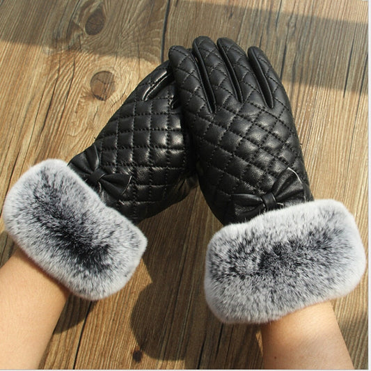 Women sheepskin fur gloves