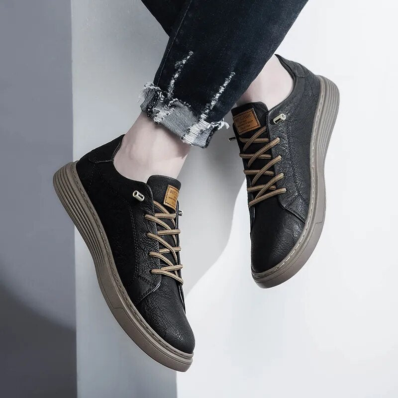 Casual Lace Up Leather Shoes
