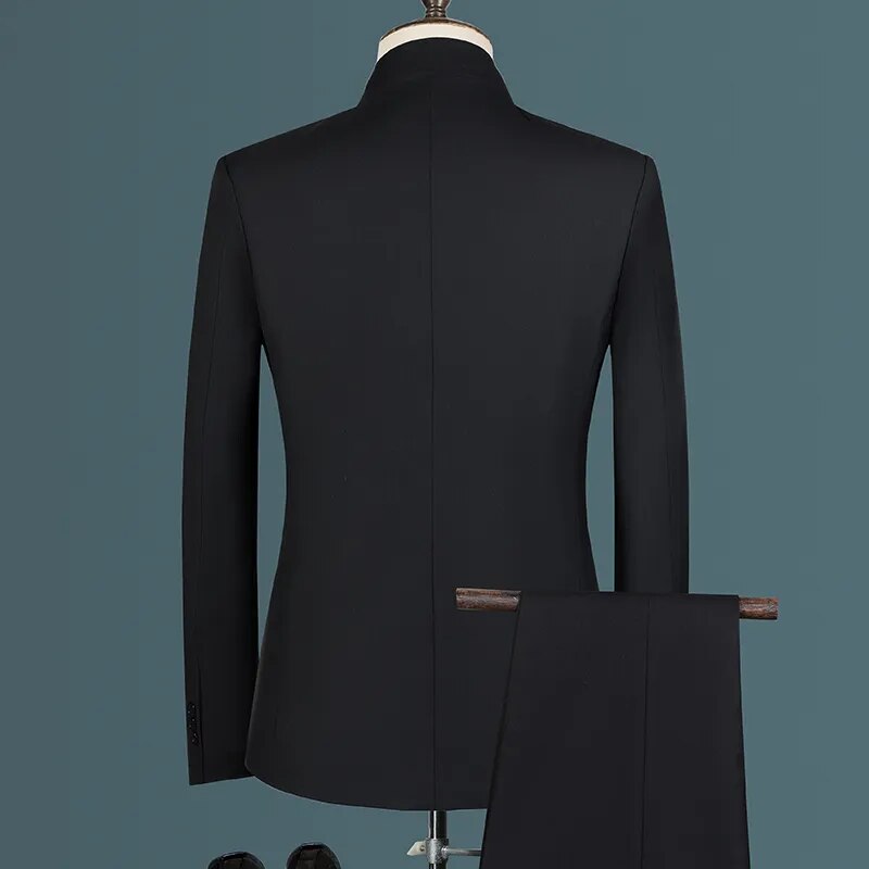 Black Stand Up Collar Suits