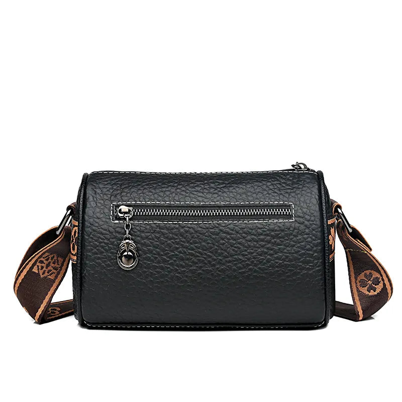Black Sequin Leather Shoulder Handbags