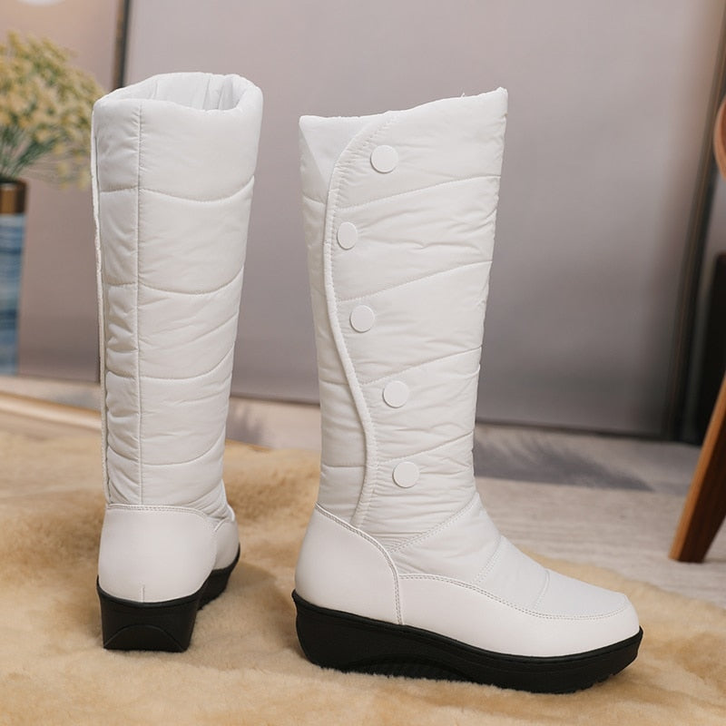 Wedge Snow Knee-High Cozy Boots