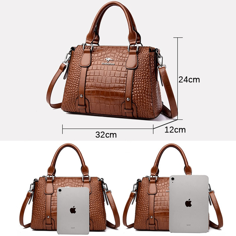 High Leather Animal Design Handbag
