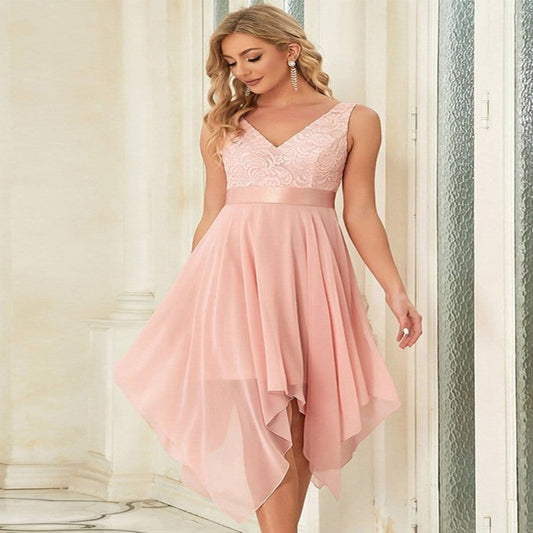 Sequin Sleeveless Chiffon Lace Dress