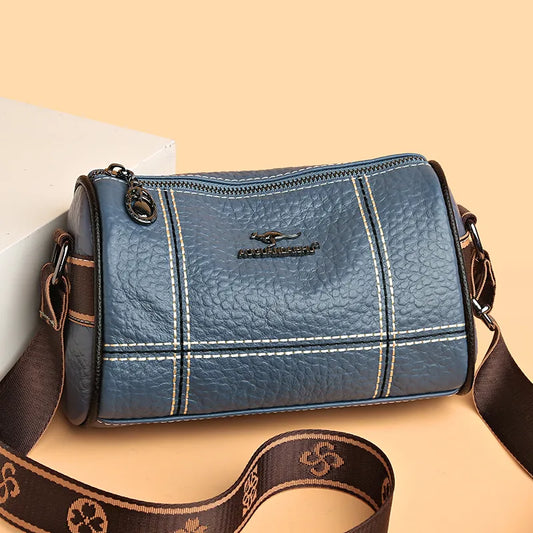 Sky Blue Sequin Leather Shoulder Handbags