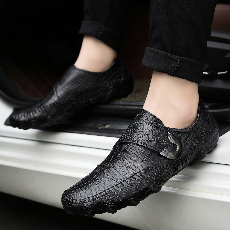 Comfortabele, casual leren loafers