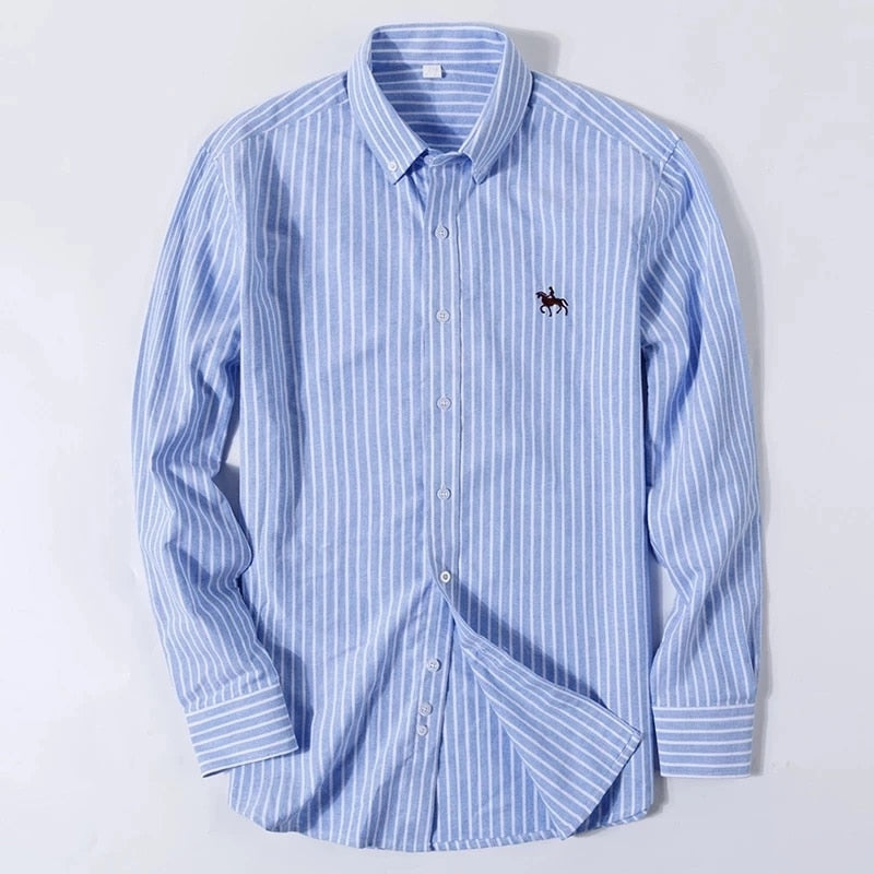 Camicia Blu in Cotone Vestibilità Regolare