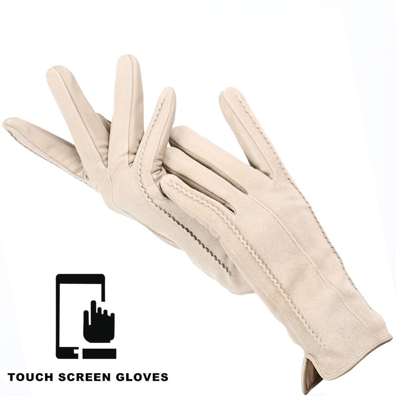 Black Touch Screen Leather Gloves