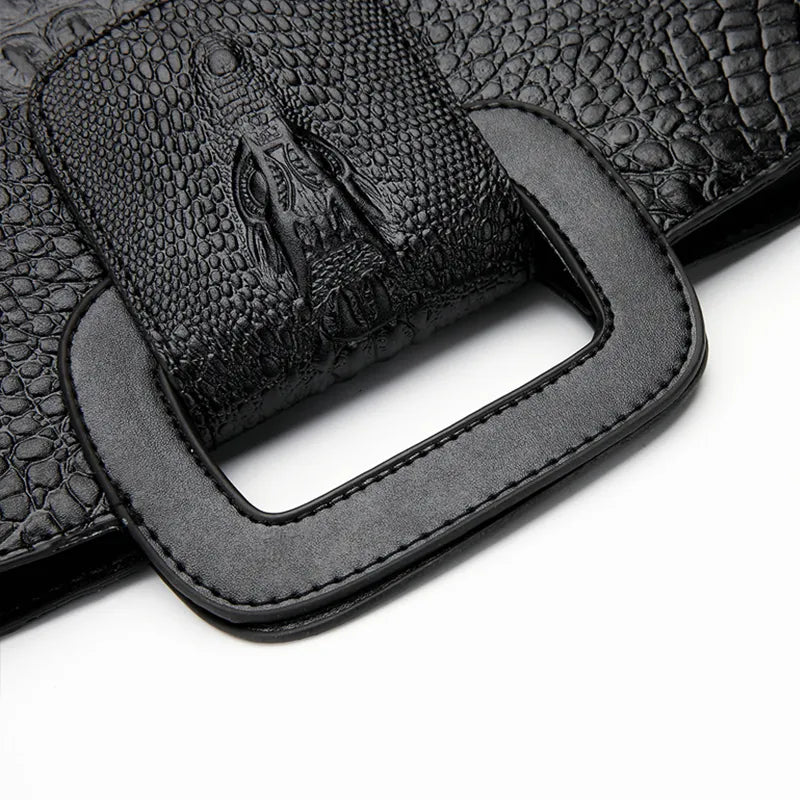 Tasche aus PU-Leder mit Krokodil-Muster