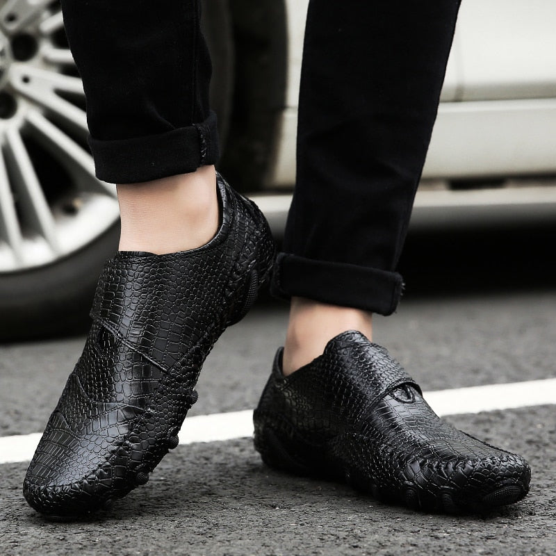 Comfortabele, casual leren loafers