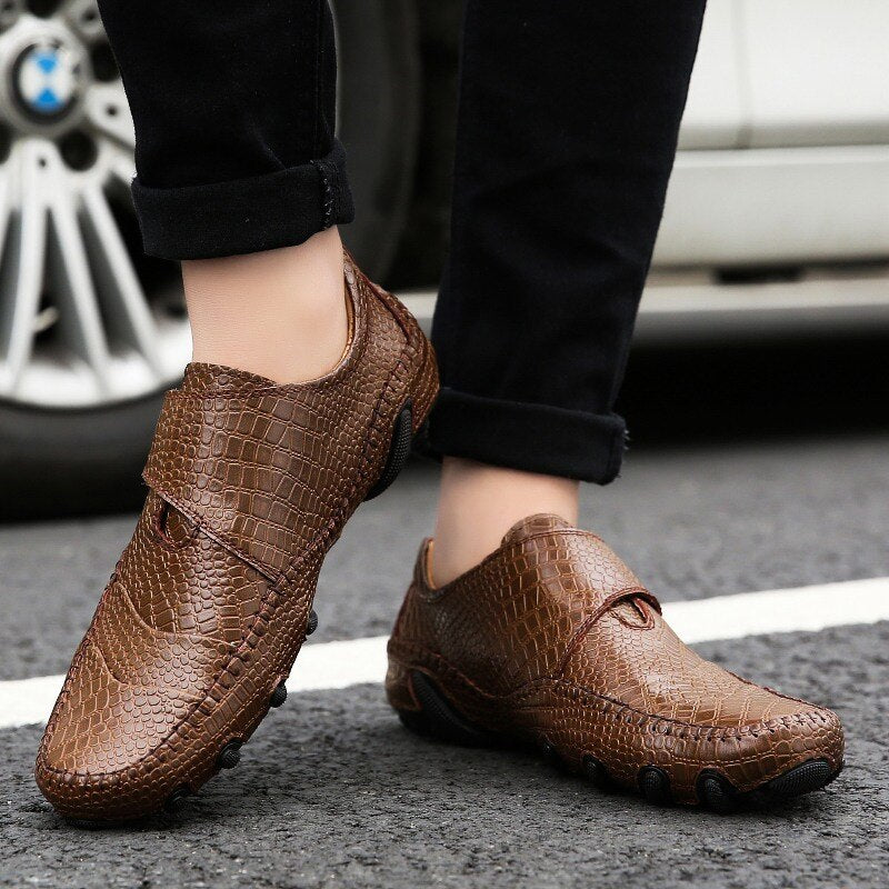 Comfortabele, casual leren loafers