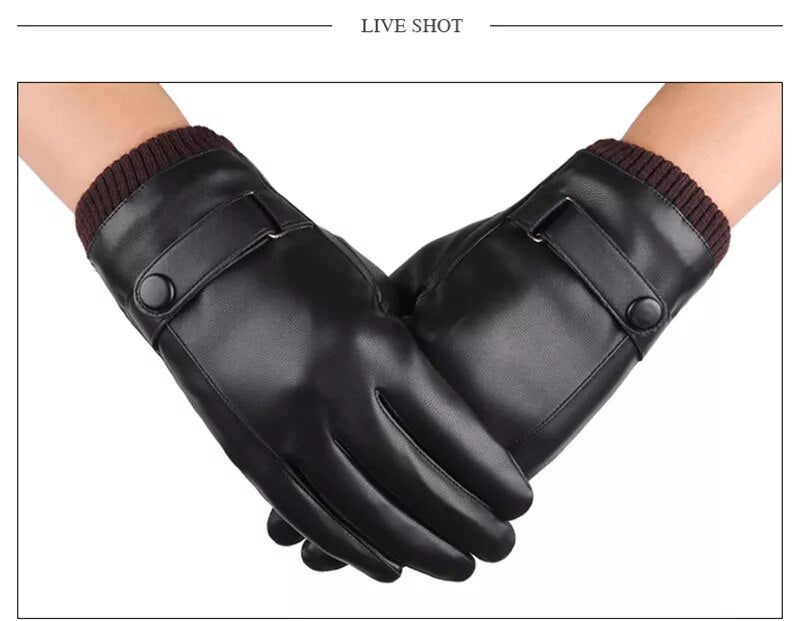 Ветрозащитные кожаные перчатки