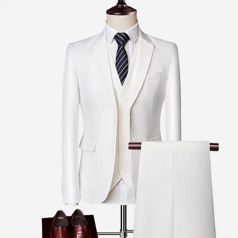 3-teiliger Slim-Fit-Anzug in Seeblau