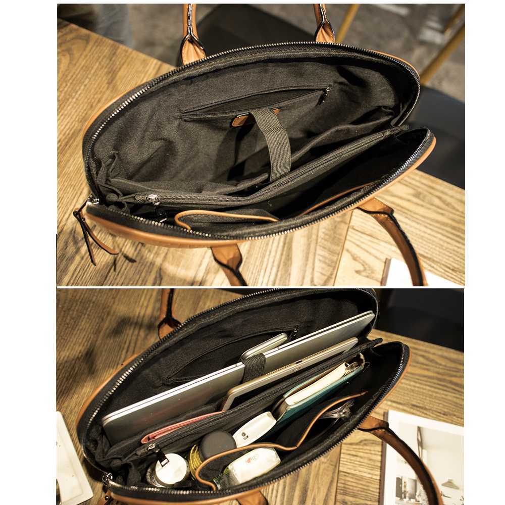 15-Zoll-Laptop-Tasche aus schwarzem Leder