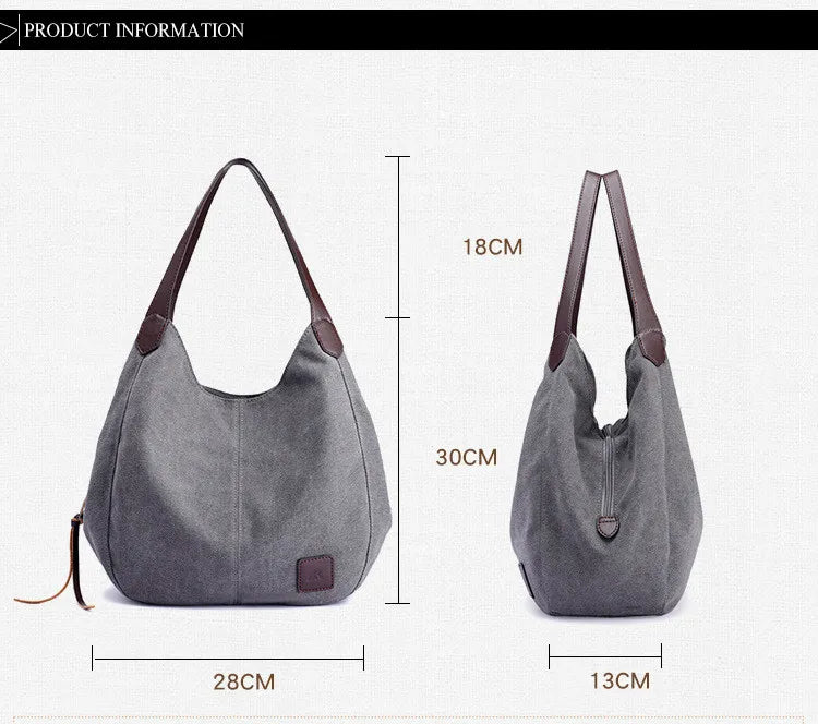 Bolso de hombro multicapa lona color café