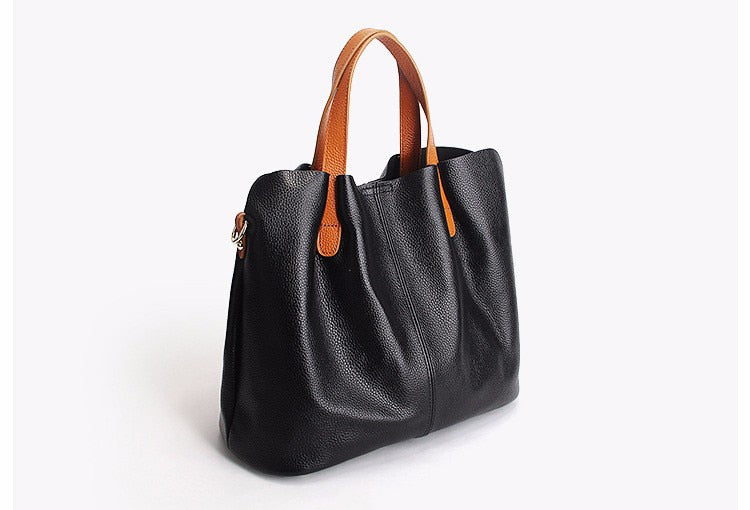 Satchel Leather Capacity handbag