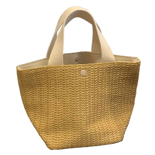 Casual Straw Bucket Capacity Bag