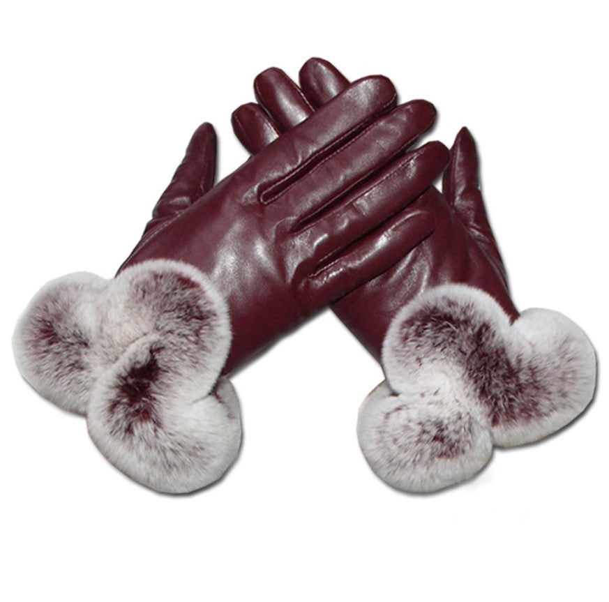 Donkerbruine schapenhuid handschoenen