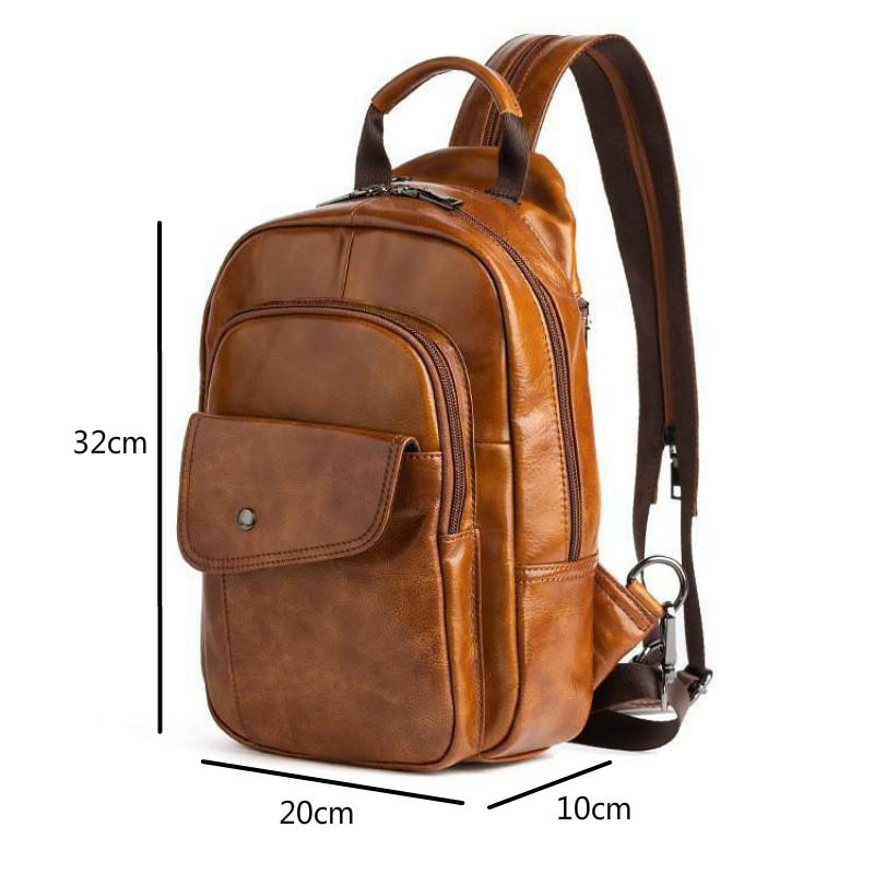 حقيبة ظهر جلدية صغيرة مصنوعة يدويًا
