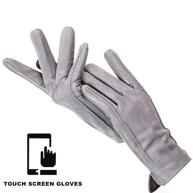 Black Touch Screen Leather Gloves