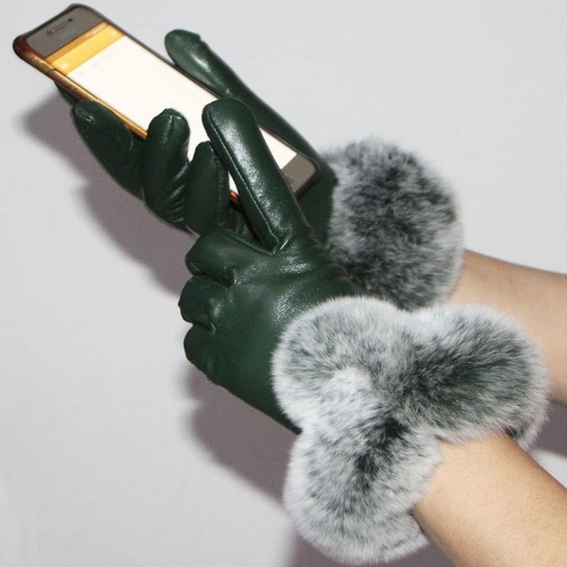 Sheepskin leather Gloves Touch Screen