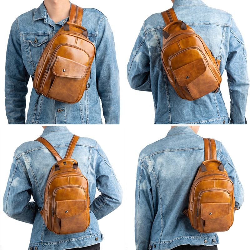 Handgefertigter Mini-Rucksack aus Leder