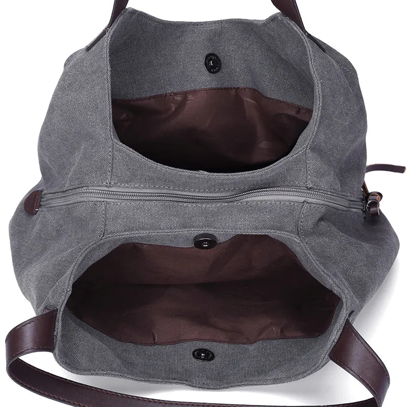 Bolso de hombro multicapa lona color café