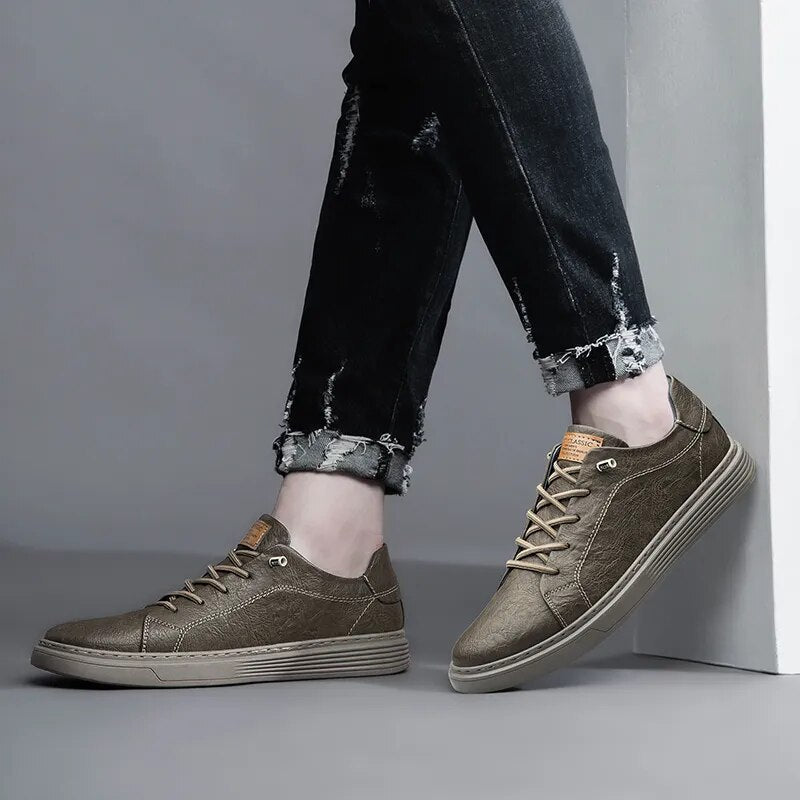 Casual Fur Lace Up Leather Shoes