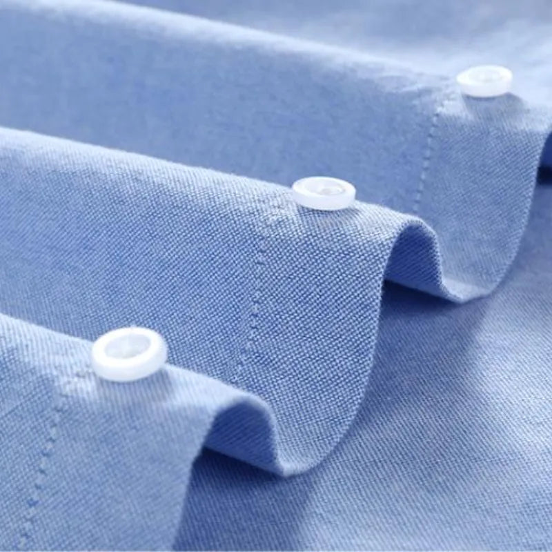 Camisa azul xadrez de algodão com bolso