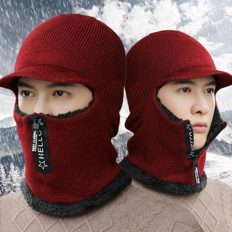 قبعة صوفية دافئة للشتاء مع حماية للأذن