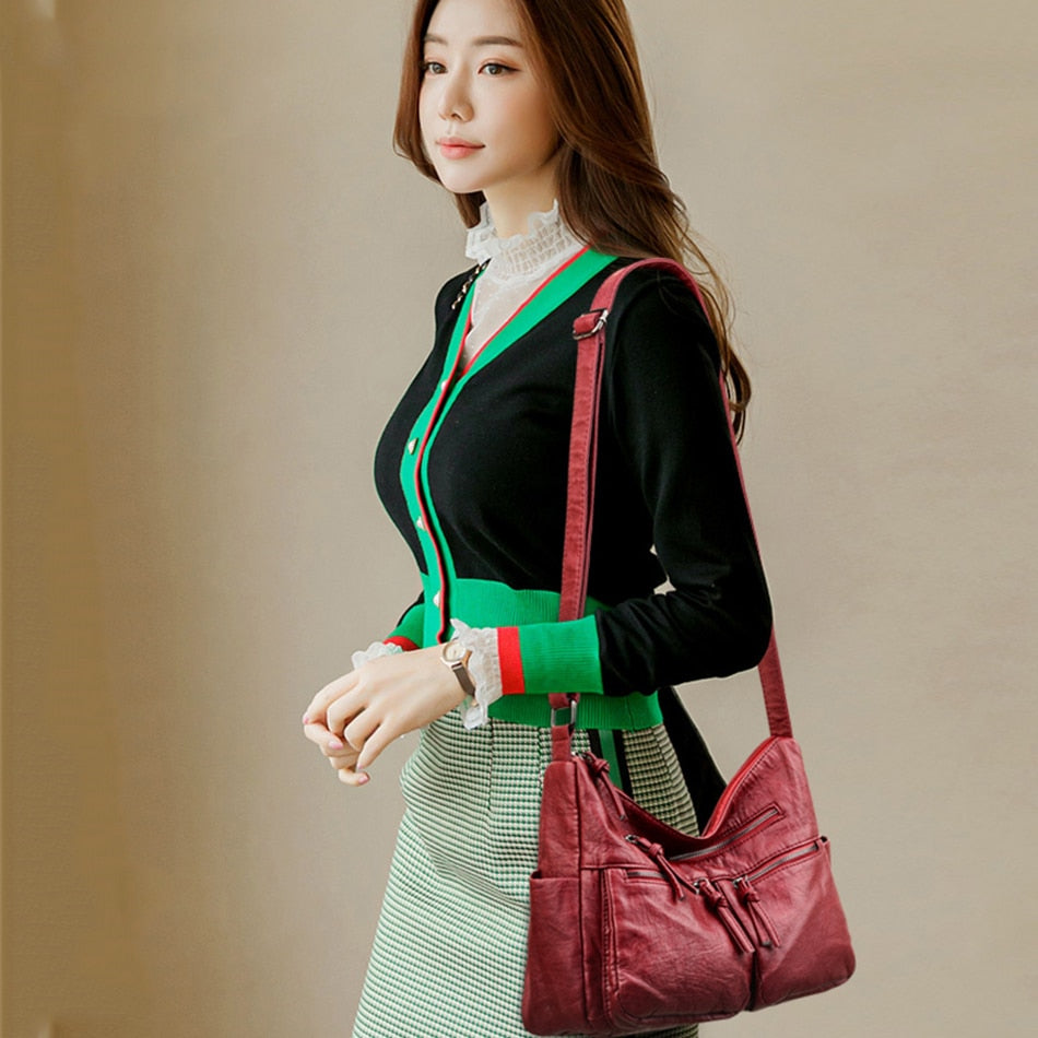 Multi Pockets Crossbody Handbag