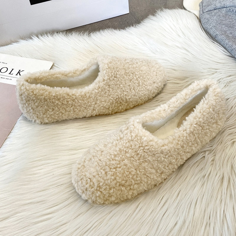 Curly Sheep Fur Cozy Loafers