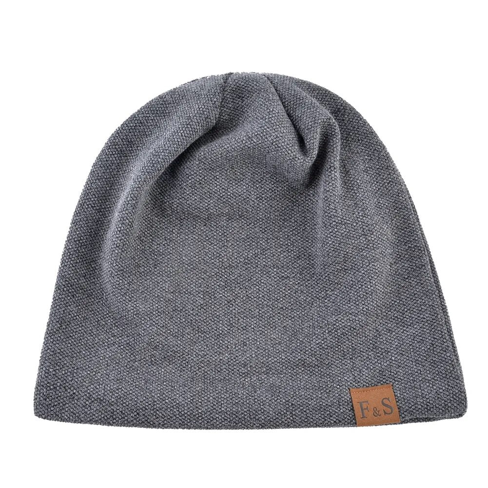 灰色保暖休闲帽