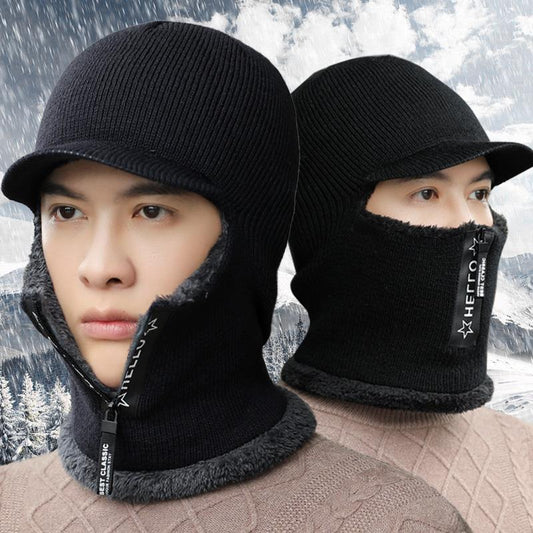 Winterwarme Wollmütze mit Ohrenschutz