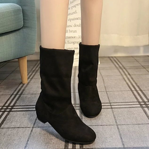 Botas de otoño con tacones de pezuña