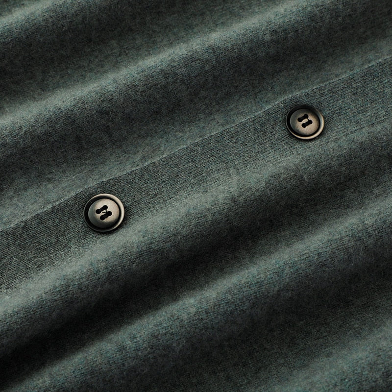Jaqueta de Tricô de Lã com Gola V