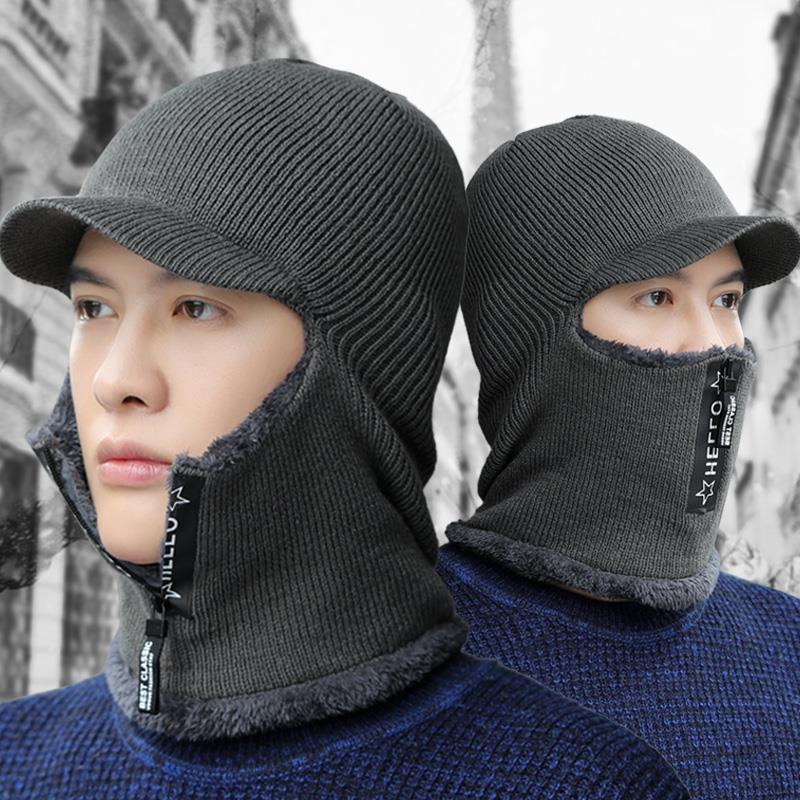 قبعة صوفية دافئة للشتاء مع حماية للأذن